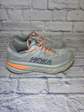 Hoka One One Bondi 7 Womens 9 D WIDE Running Shoes Harbor Mist Running Athletic